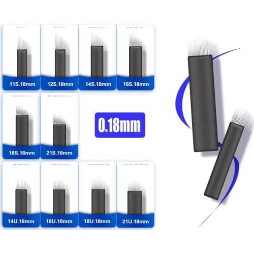 KZBOY 50PCS/Lot Extremely Thin 0.18mm 18U Nano blades Microblading Needles with Individually Packaging for Eyebrow Hair Stroke