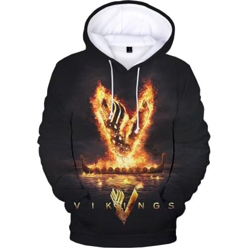 3D print Vikings Ragnar Lothbrok Hoodies Sweatshirt Round Neck Hoodie Men/women Pullovers Boys/girls Streetwear Vikings Clothes