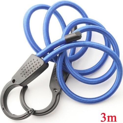 3m Universal Car Adjustable Elastic Bungee Shock Cord Strap Adjustable Bungee Cord with Extra Wide Opening Steel Hooks