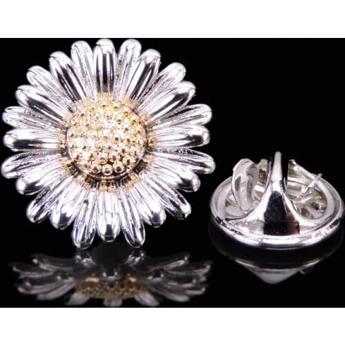 High quality jewelry men 's Brooch Lapel Pin novelty badge sunflower Brooch men' s wedding dress jewelry accessories pin gift