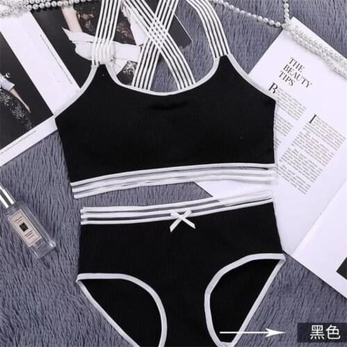 2019 Bras Sets Lingerie Sexy Women Wireless Full Cup Bras Sets Female Soft Padded Underwear Tops Fitness Solid Bras Tops