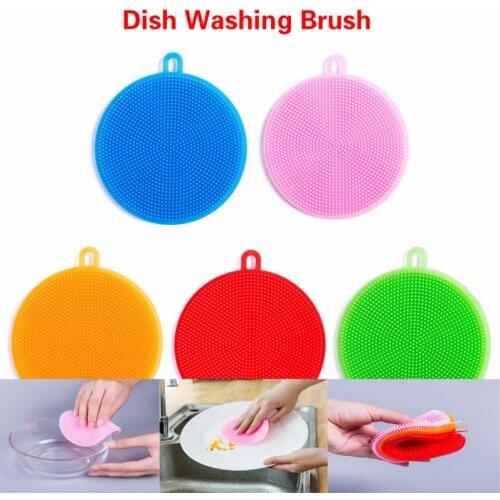Silicone Dish Washing Sponge Scrubber Kitchen Cleaning Tool Soft Cleaning Brush Kitchen Dishwashing Tools