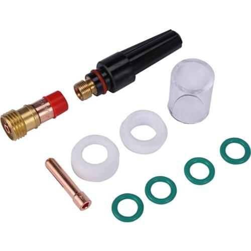 10pcs/set New TIG Gas Lens Welding Torch #10 Pyrex Cup Kit For WP-17/18/26 3/32 INCH