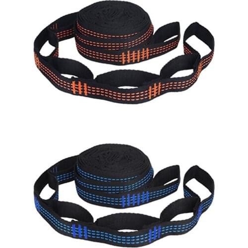 2 Pcs/set Bandjes Speciale Versterkte Polyester Bandjes 5 Ring Hoge Dragende Prikkeldraad Zwart Outdoor Hangmat Bandjes