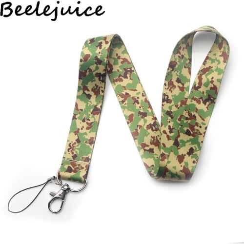 24pcs Camouflage Neck Strap Lanyard keychain Phone Strap ID Badge Holder Rope Key Chain Keyrings cosplay Gift webbings ribbons