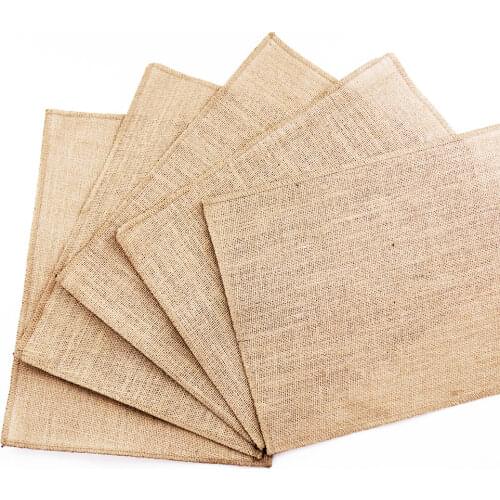 4pc Natural Hessian Burlap Linen Table Mat Placemat Coasters Doily Doilies Dining Decor Tableware Mat Pad For Home Wedding Party