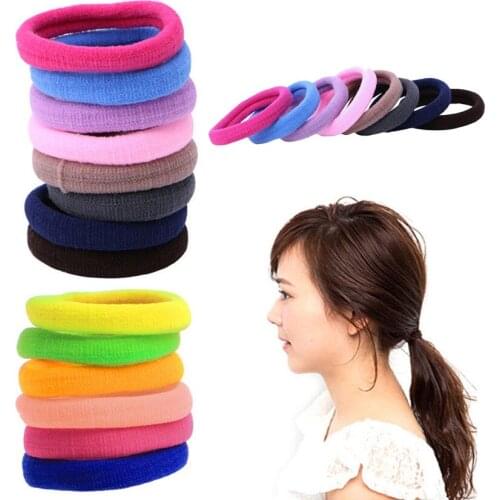 50pcs Candy Color Elastic Rope Women Girl Fashion Rubber Hair Ties Ponytail Holder Head Band Hairbands String Hair Accessories