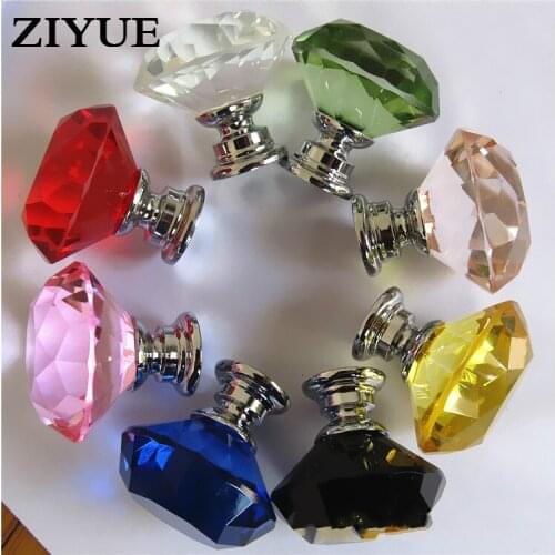 Free Shipping Single Hole Furniture Cabinet Crystal Diamond Handle