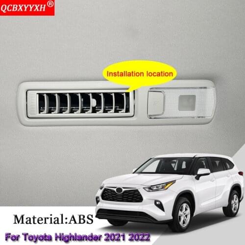 ABS Car Roof Air Outlet Sequins Decorative Frame Sticker Cover Automobiles Accessories For Toyota Highlander Kluger 2021 2022