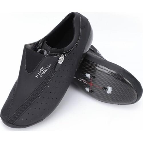 C10 New Road Cycling Self-Locking Shoe Rapped With Cover Black Carbon Fiber BOA Dial Thermoplastic Ultra Light Hard Racing