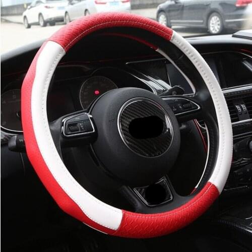 Car Steering Wheel Covers Leather Autos Anti-slip Braiding Universal Diameter fits 38cm/15" Interior Auto Accessories