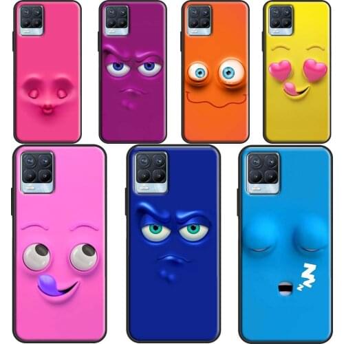3D funny face Phone Cover For OPPO Realme Q3 6 7 8 Pro C3 C11 C21 GT Neo OnePlus 9 Pro 8 Pro 8T 9R Case