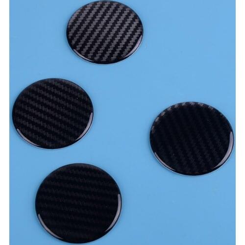 CITALL 4pcs New 50mm Carbon Fiber Style Car Wheel Hub Center Cap Cover Emblem Badge Decal Sticker
