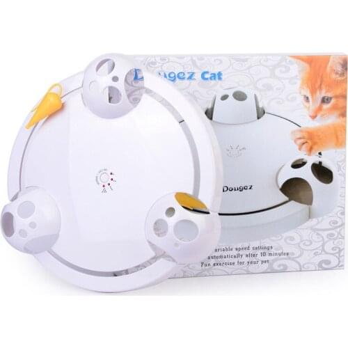 New Electric Cat Toy Smart Teasing Cat Stick Crazy Game Spinning Turntable Cat Catching Mouse Donut Automatic Turntable Cat Toy