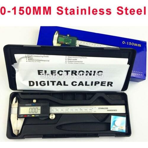 150MM/6" Electronic Digital Vernier Caliper stainless steel digital caliper micrometer gauge ,5pcs/lot