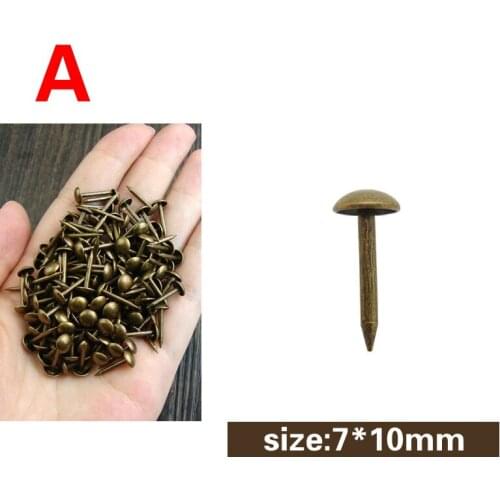 Pushpin Doornail Hardware Antique Brass Bronze Decorative Upholstery Nail Jewelry Gift Box Sofa Decorative Tacks Stud 50pcs