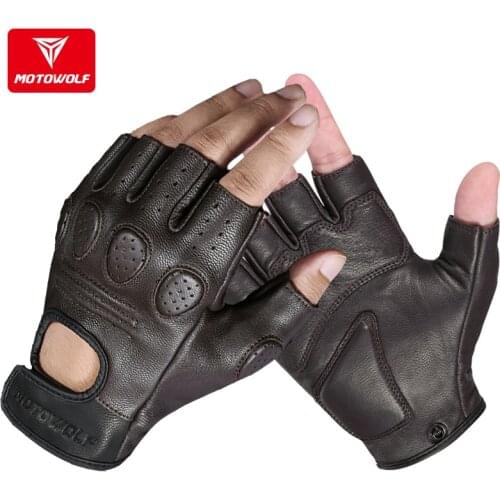 Summer Fingerless Motorcycle Gloves Racing Leather Guantes Moto Verano Luva Motociclista Gant Moto Gloves Tactical Retro 오토바이 장갑