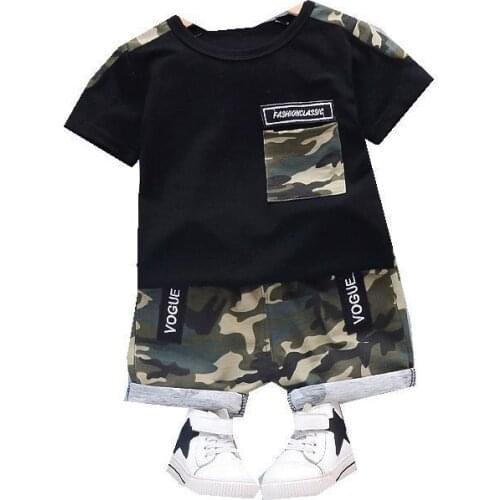 Summer Infant Kids Fashion Clothes Toddler Print Turtleneck T Shirt Shorts 2Pcs/sets Children Casual Baby Boys Cotton Tracksuits