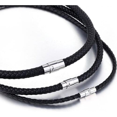 4/6/8mm Mens Womens Leather Necklace Choker Black Brown Rope Choker Necklaces Wholesale Dropshipping Jewelry US Stock DUNM09