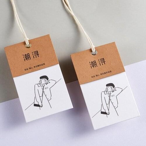 2021626 NEW Free design High Quality Paper Swing Tags With Strings Clothing Top Grade Hang Tag With Cord Clothes Paper Price Lab