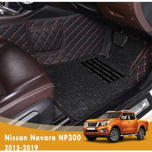RHD Luxury Double Layer Wire Loop Car Floor Mat For Nissan Navara Frontier NP300 D23 2015 2016 2017 2018 2019 Auto Carpets Rugs