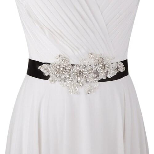 Appliques With Rhinestones Wedding Dress Belt Brides Accessories Womens Belts Luxury Multi-Color Silk Segment Selection ZMS139