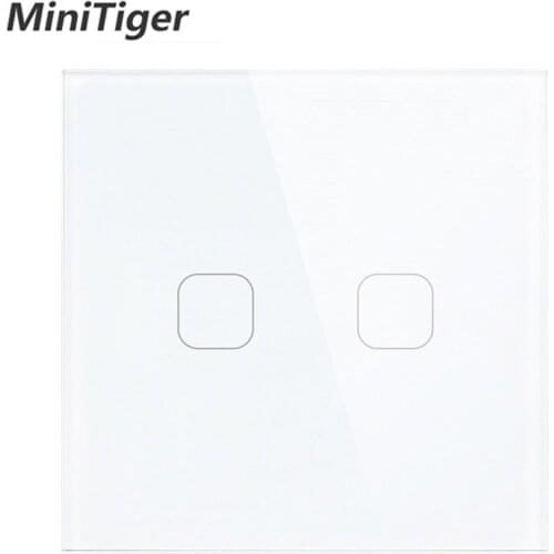 EU/UK standard Touch Switch White Crystal Glass Panel Touch Switch, AC 220V,1 Gang 1 Way, EU Light Wall Touch Screen Switches