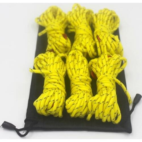 Reflective Guyline Camping Tent Rope Runners Guy Line Cord Paracord Outdoor Sports Camping Hiking Tent Accessories 6pieces