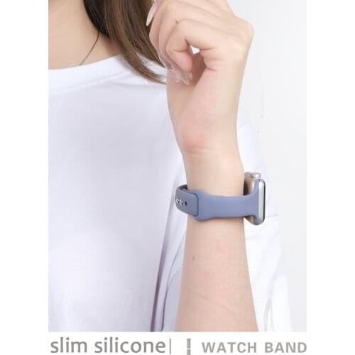 Slim Silicone strap for Apple watch band 40mm 38mm 42mm 44mm Sport watchband belt bracelet correa iWatch series 6 SE 5 4 3 strap