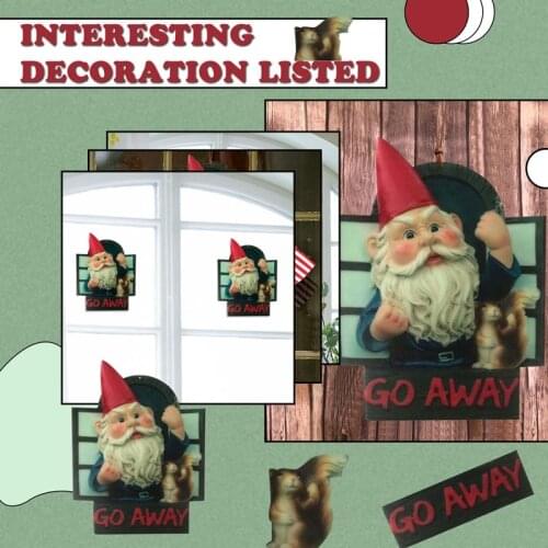 Go Away Gnome Gardening Decoration Acrylic Gnome Garden Terrace Outdoor Decoration Pendant for Indoor Outdoor Decor