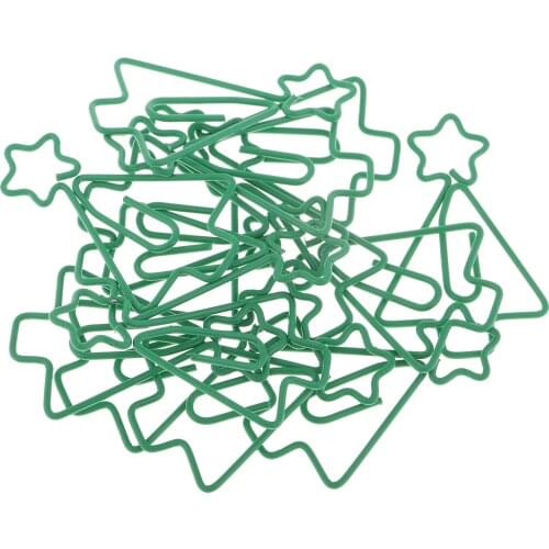 12Pieces Funny Novelty Metal Christmas Tree Shape Paper Clips Bookmark Home Office School Stationery