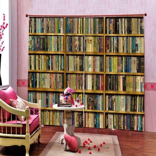3D Printing Curtains bookself Curtain Blackout Living Room Bedroom Children Room Curtain Drapes Decor