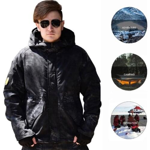 S-XXXXL Camouflage Outdoor Tactical Winter Jacket Hunting Clothes For Men Military Uniform Windproof Hoody Sport Windbreaker