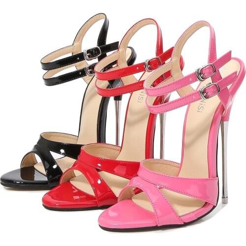 MAIERNISI Women 16CM Super Pumps Sexy Nightclub High Heels Fetish Transsexuals Fun In Bed High-heeled Sandals Plus Size 45 46