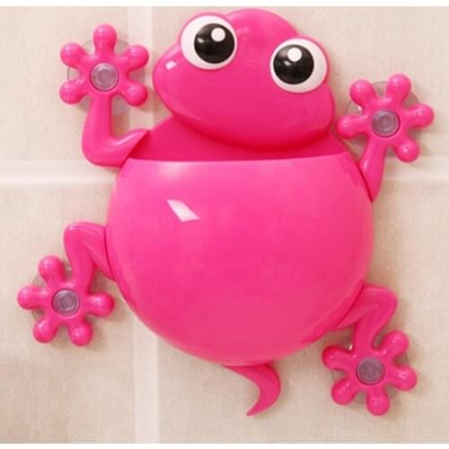 HOT 1PC Lovely Cartoon Gecko Model Toothbrush Toothpaste Holder Bathroom Sets 4 Suction Hooks Tooth Brush Container