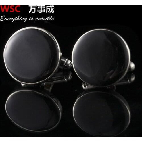 10pairs/lot Classic Round Resin Cufflinks Black And White Cuff Links Simple Fashion Cuff Button Mens Jewelry Accessory Business