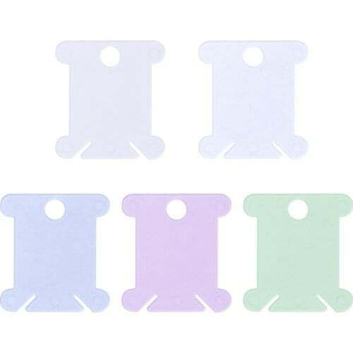 100Pcs Embroidery Floss Craft Thread Bobbin Cross Stitch Storage Holder Plastic Sewing Accessories