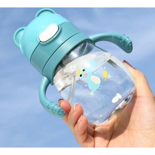 270ml Sippy Cup with Strap Baby Feeding Water Drink Leak Proof Bottle with Straw Baby Learning Drinking Bebe Copos