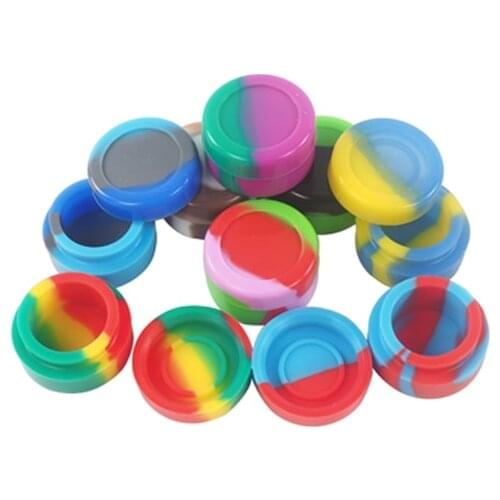 5pcs 5ml Mini Silicone Container Wax Jars Dab Bottle for Concentrate Storage Tanks Assorted Colors