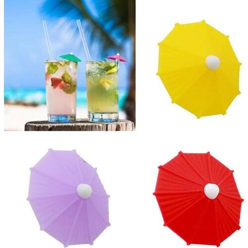 Umbrella Identifier Cup Drinking Party Wine Glass Marker Identification Cup Label Tag Silicone 6pcs