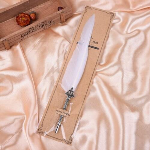 AP180 Smooth Delicate Feather Quill Pen Dip Pen Perfect Gift (Card Packing) Quill Pen Ideal Christmas Present