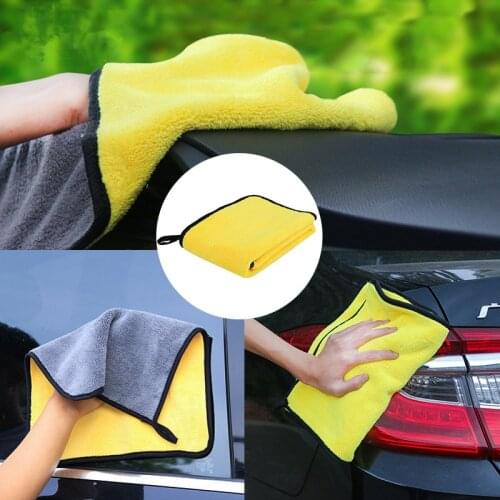 Car Care Polishing Wash Towels Plush Microfiber Washing Drying Towel Strong Thick Plush Polyester Fiber Car Cleaning Cloth 1pc