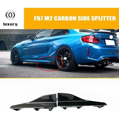 F87 M2 Carbon Fiber Side Bumper Skirt Splitter Flaps for BMW F87 M2 2016 - 2018 Auto Racing Car Styling Side Skirts Bodykit