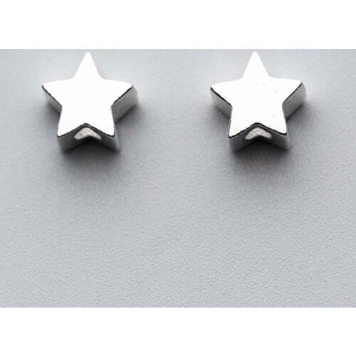 2pcs/lot 925 Sterling Silver Fashion Spacer Beads Star Heart Shape Charm Beads Fit Original Charm Bracelet DIY Silver Jewelry