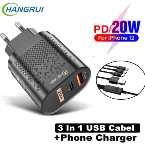 USB QC 3.0 Fast Charger For iPhone 12s Pro 11 X Xs Charger Adapter PD Quick Charge Phone Charger For Samsung XiaoMi Charging