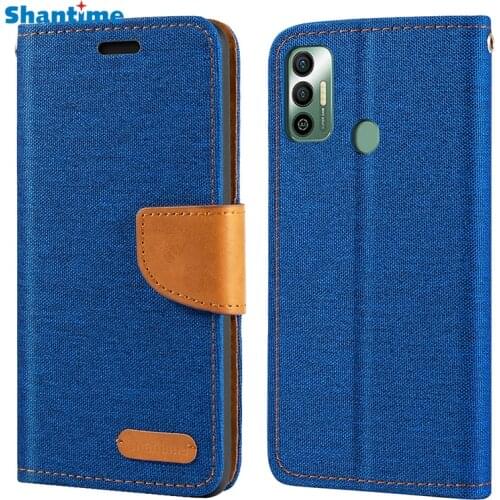 Oxford Leather Wallet Case For Tecno Spark 7 With TPU Soft Back Cover Magnet Flip Case For Tecno Spark 7T