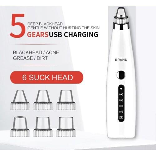 Electric Blackhead Suction Facial Skin Care Pore Removal Blackheads Acne And Acne Cleansing One Button 6 Suck Head