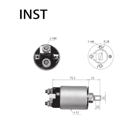 ELECTROMAGNETIC SWTICH SOLENOID FOR 12V 0.9KW 23343-R9000 M371X50671 M371X30871 MD607549 1519 M3T33181 M3T33588 M3T35081