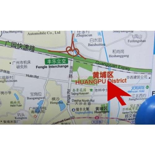Guangzhou Guangdong China Map Chinese and English cities urban area travel guide map waterproof folding cycling walking
