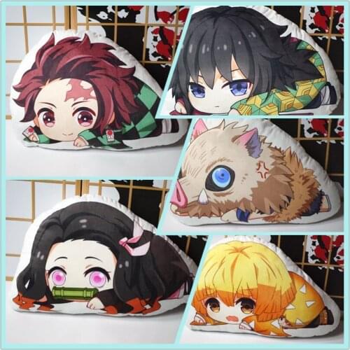 Demon Slayer figure pillow toy Anime kimetsu no Yaiba plush stuffed doll double sided pillowcase